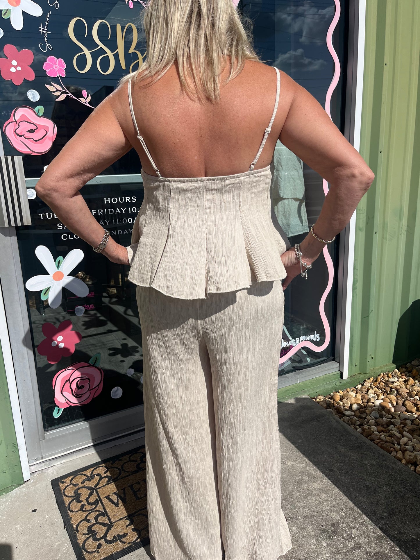 V-Neck Jumpsuit with Flowy Top