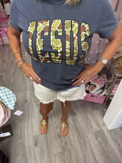 Camo Jesus Graphic Tee