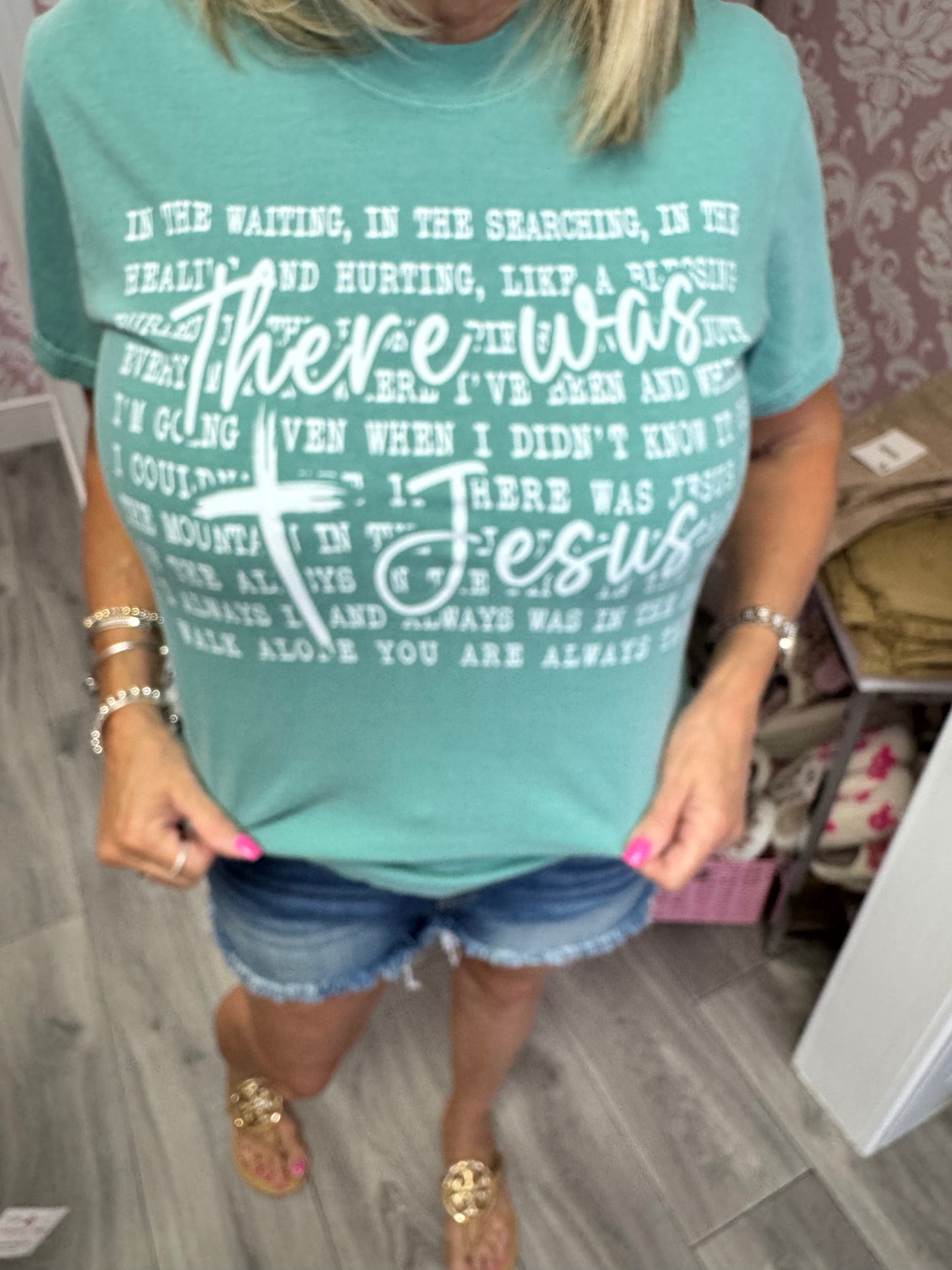 There Was Jesus Short Sleeve Shirt