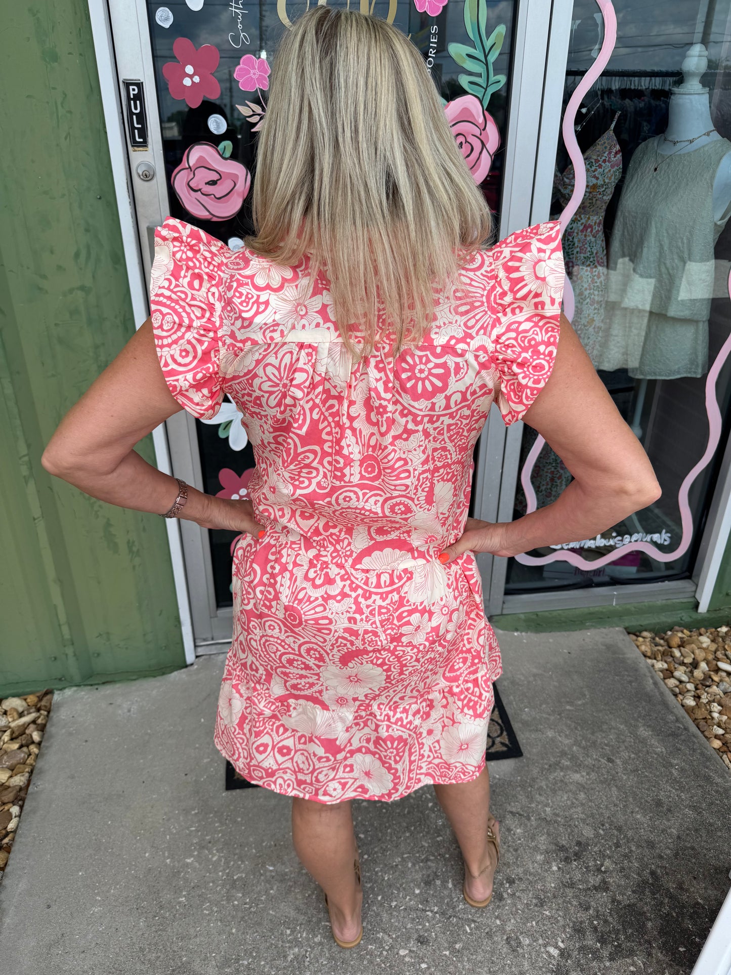 Medallion Print Ruffle Dress