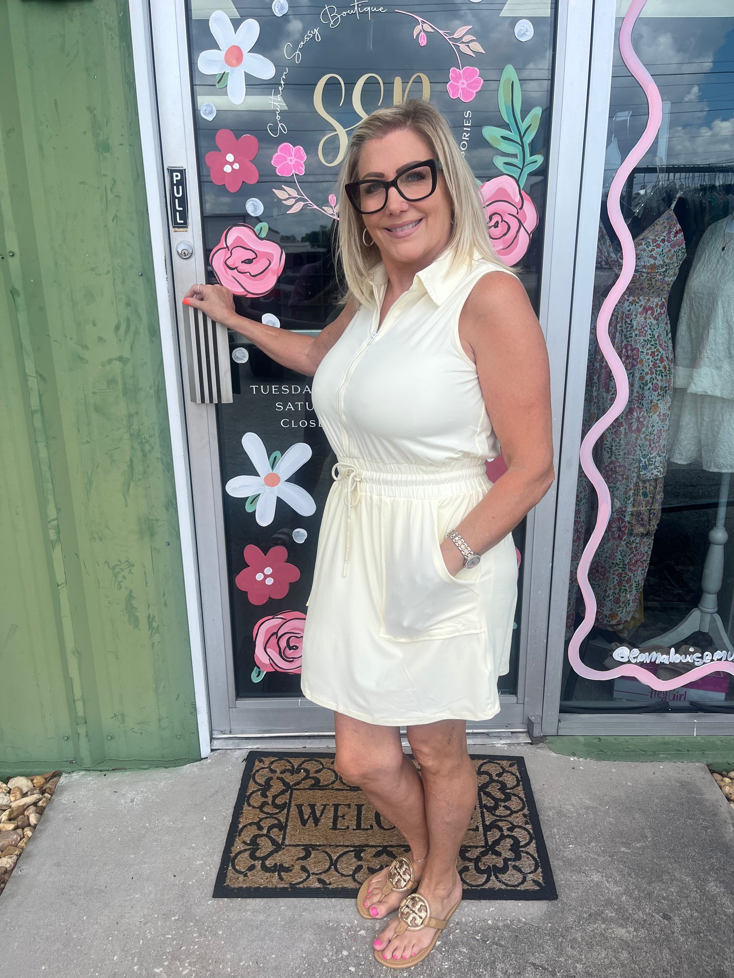 Zip Front Casual Mini Dress