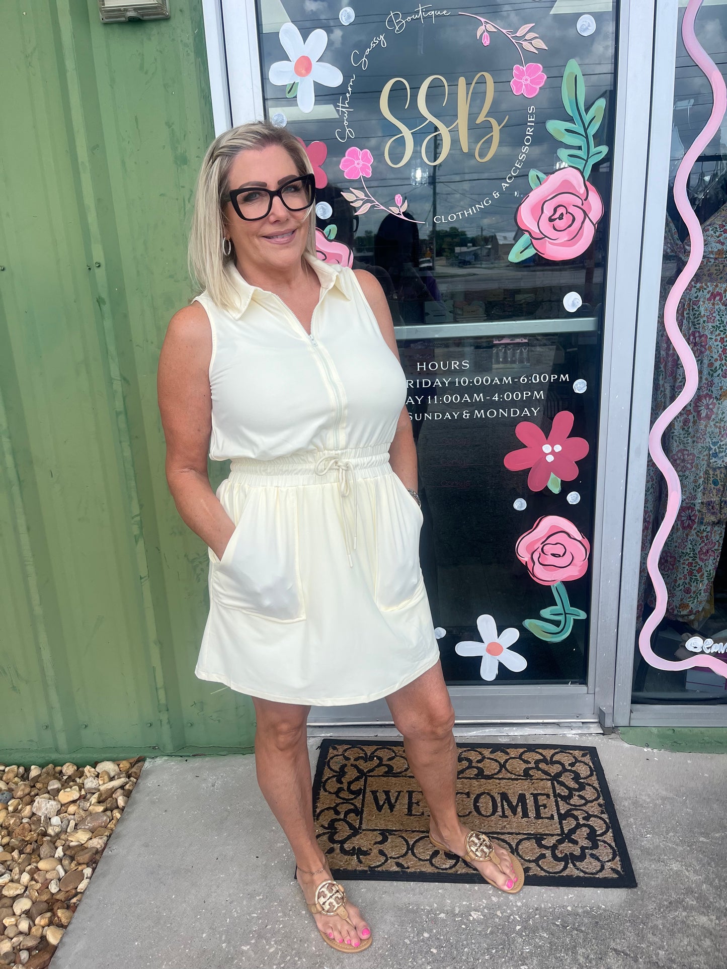 Zip Front Casual Mini Dress