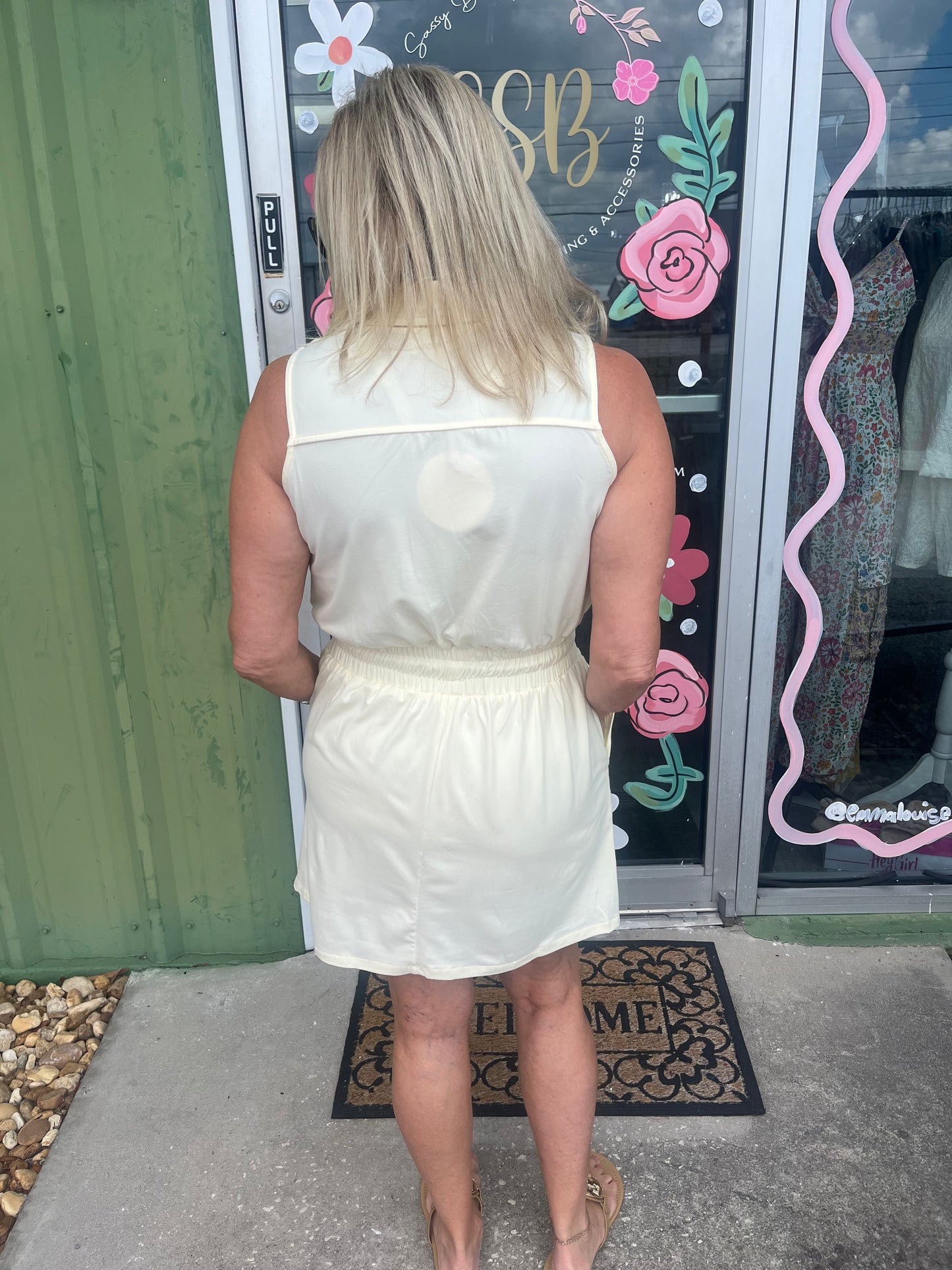 Zip Front Casual Mini Dress