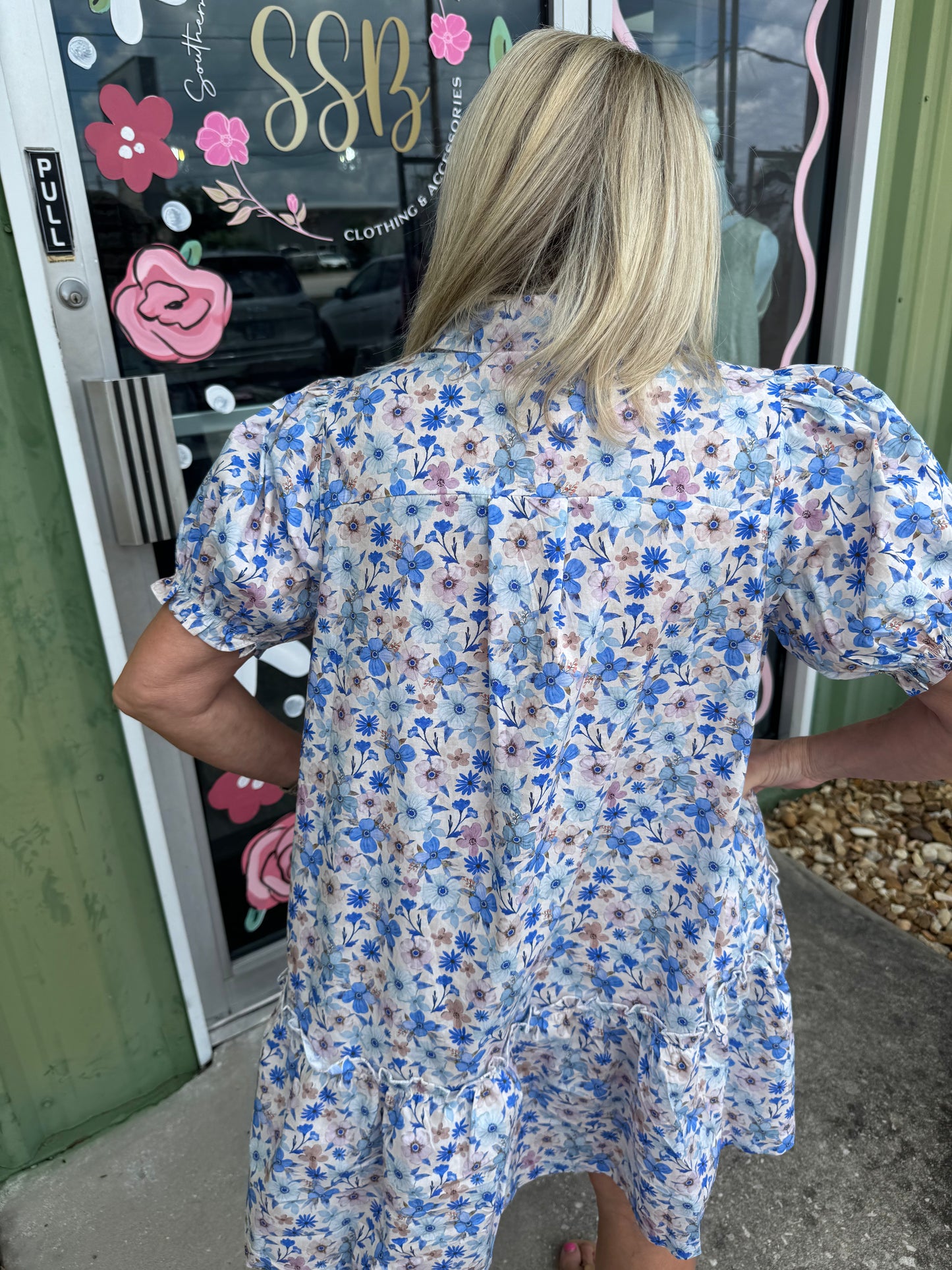 Floral Print Mini Shirt Dress