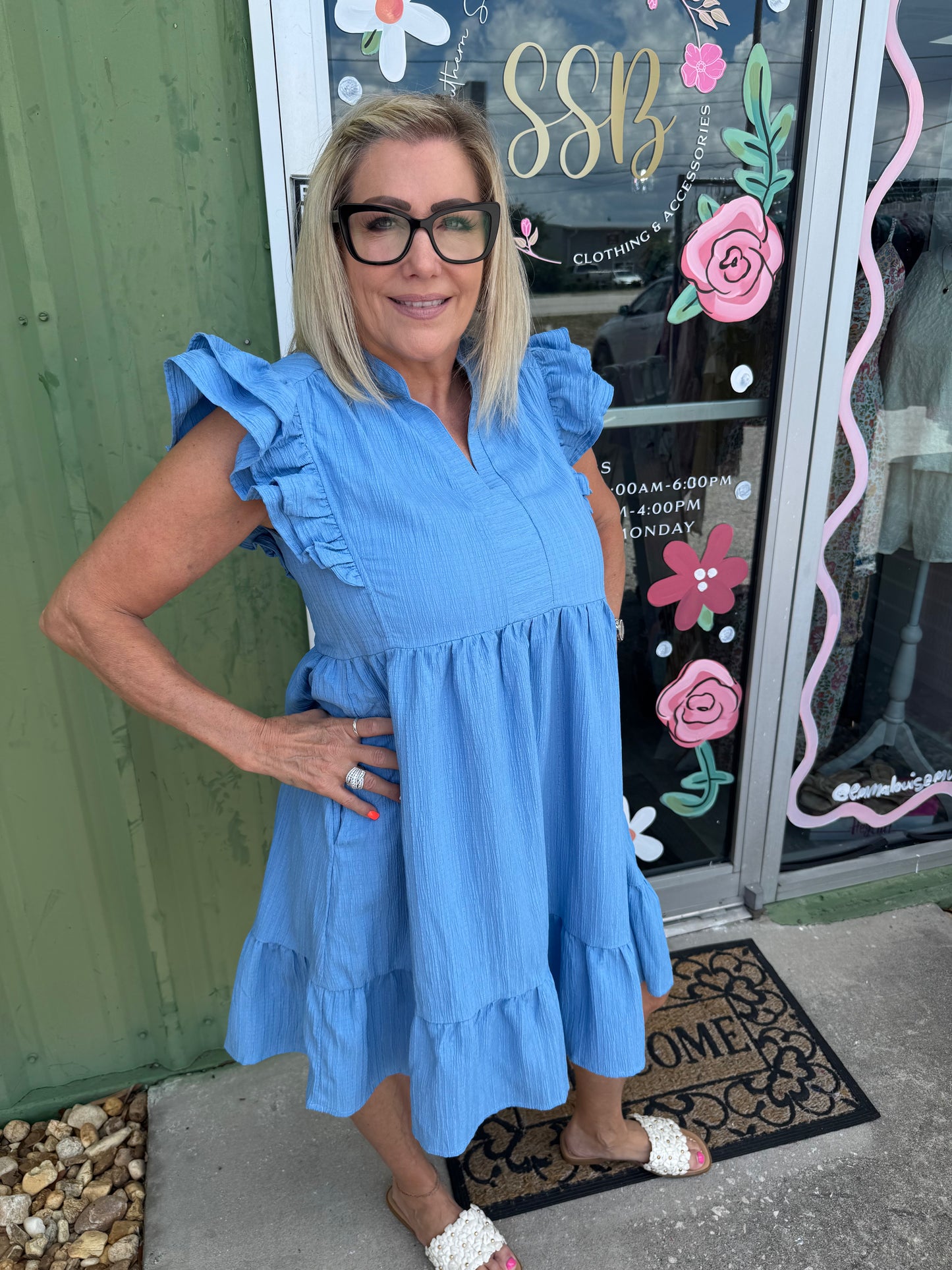 Ruffle Sleeve Babydoll Dress