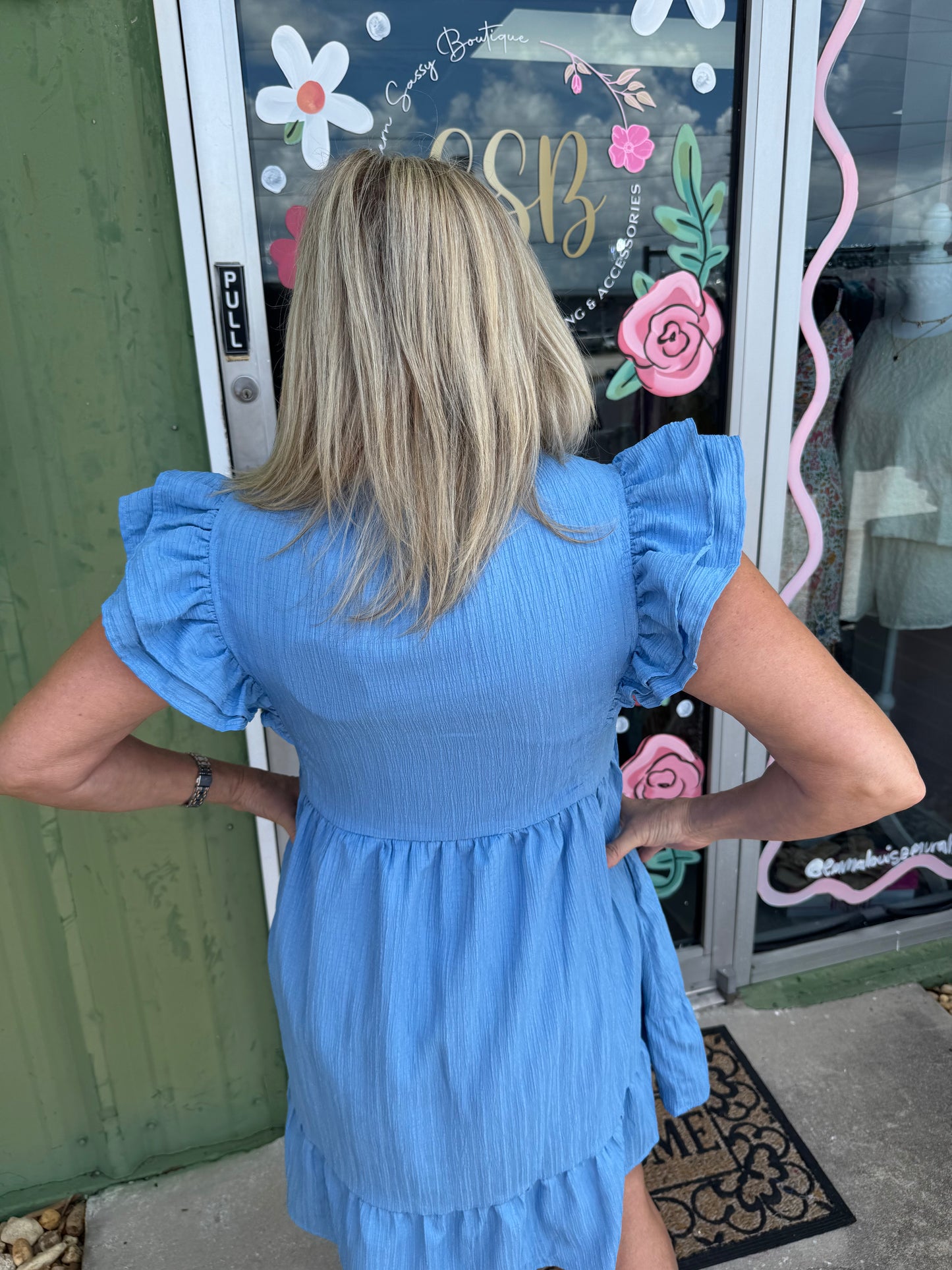 Ruffle Sleeve Babydoll Dress