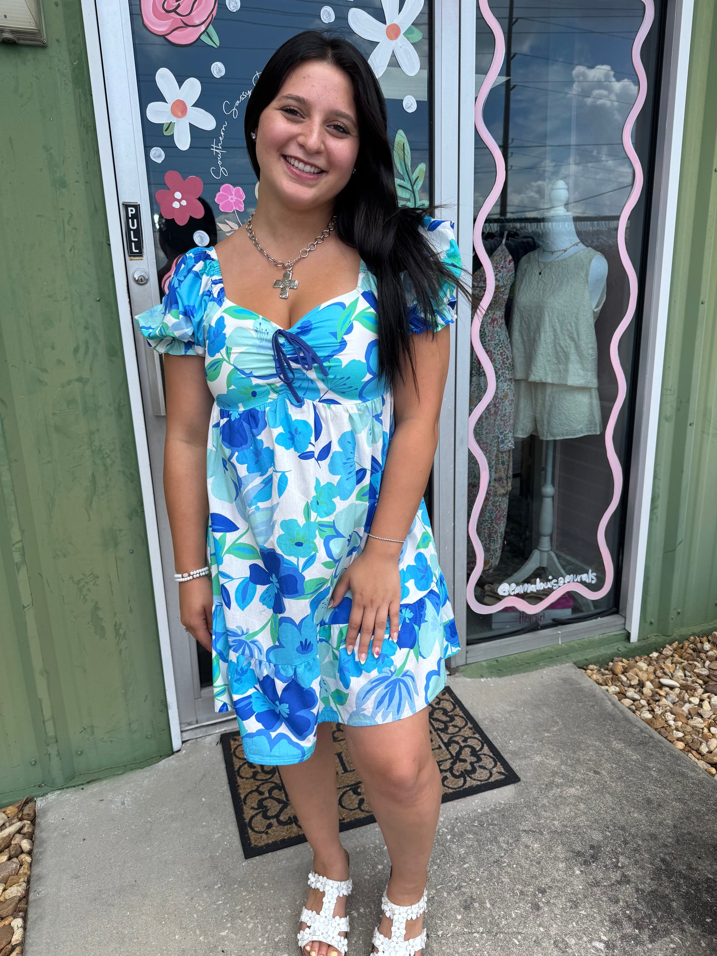 Floral Bliss Puff Sleeve Mini Dress