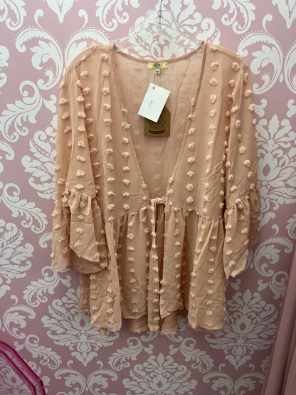 Pullover with Bubble Detail and front tie