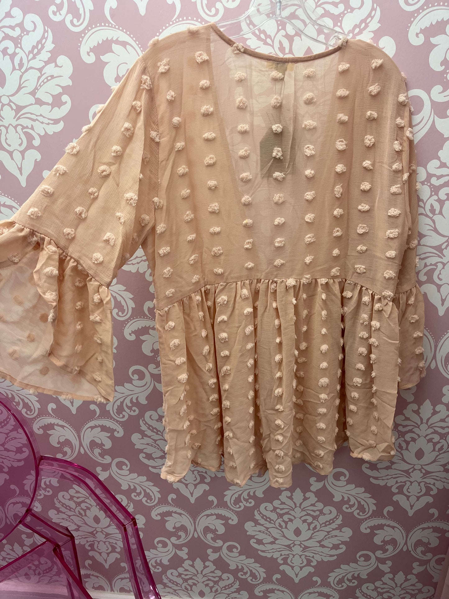 Pullover with Bubble Detail and front tie