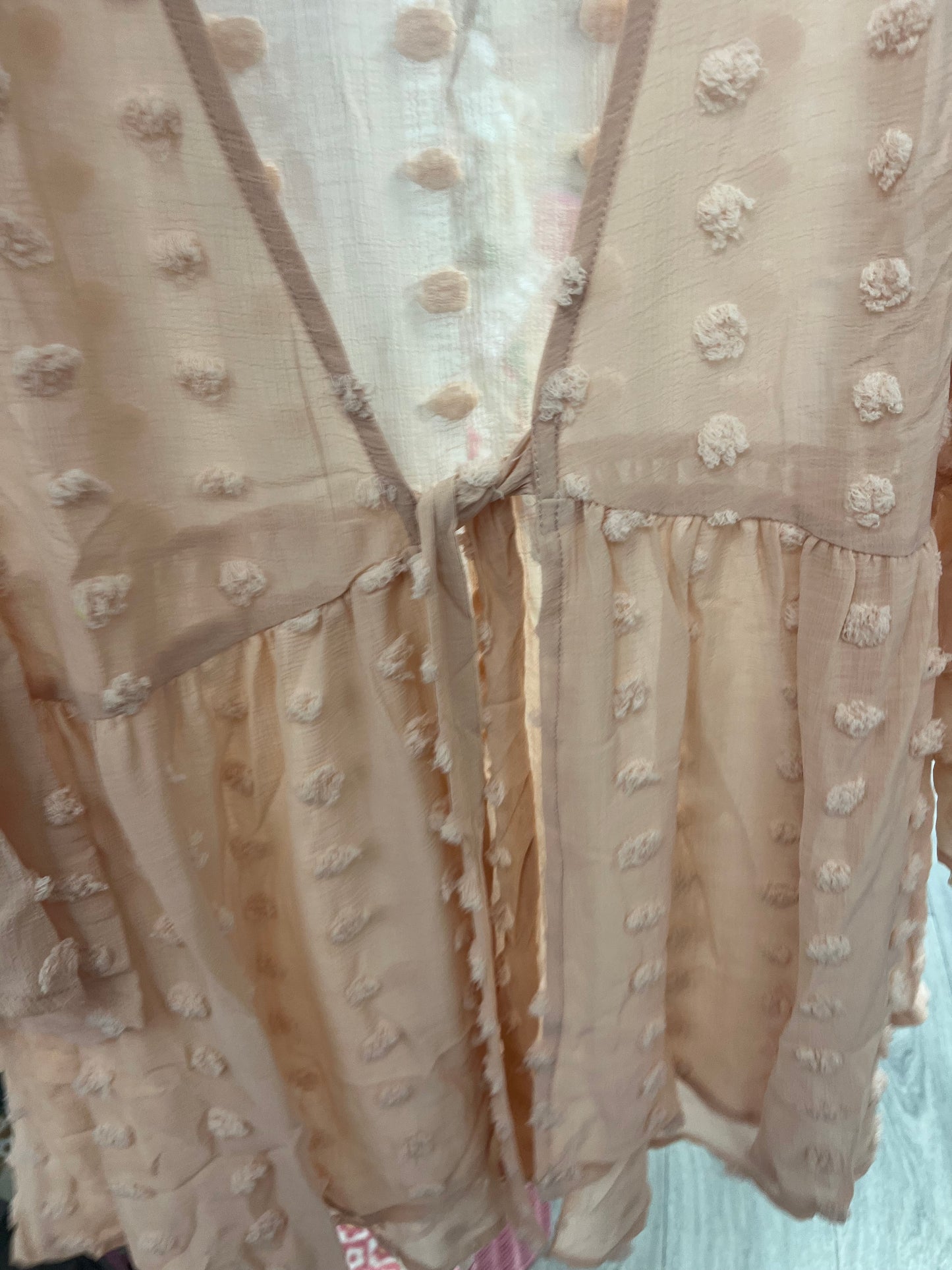 Pullover with Bubble Detail and front tie