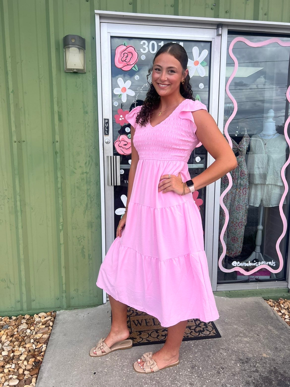 Flutter Sleeve Maxi Dress