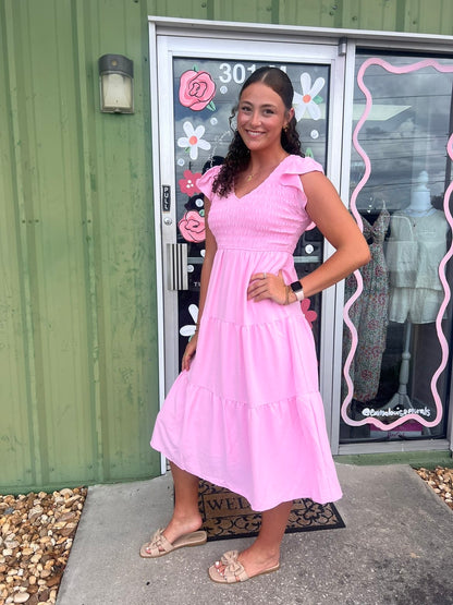 Flutter Sleeve Maxi Dress