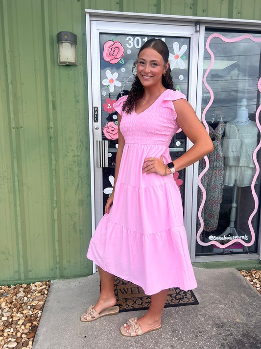 Flutter Sleeve Maxi Dress