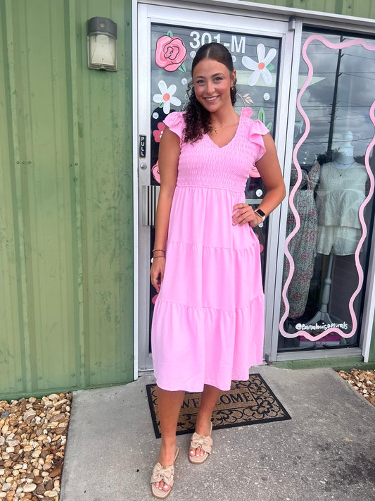 Flutter Sleeve Maxi Dress