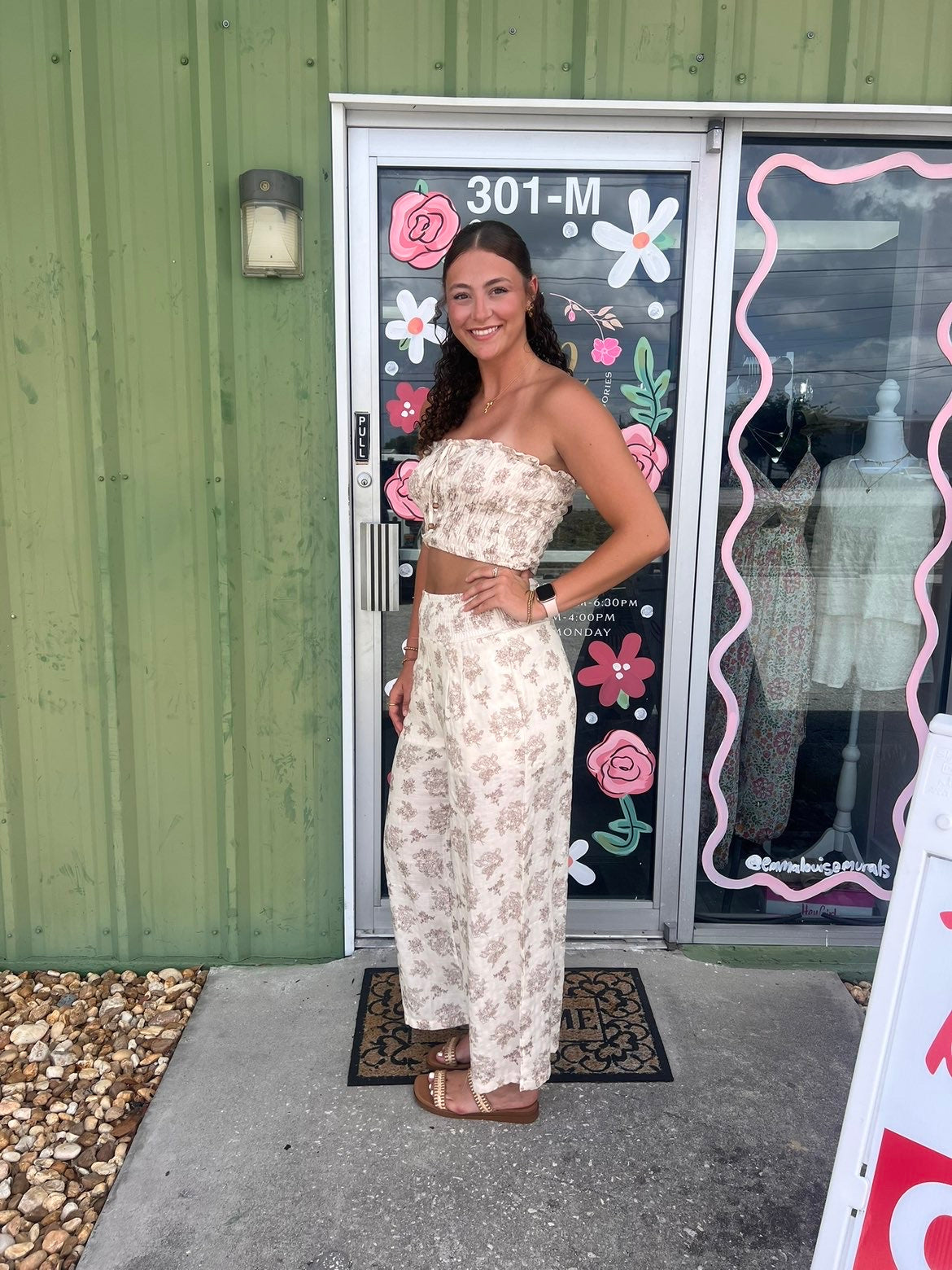 Smocked Tube Top & Wide-Leg Pants Set