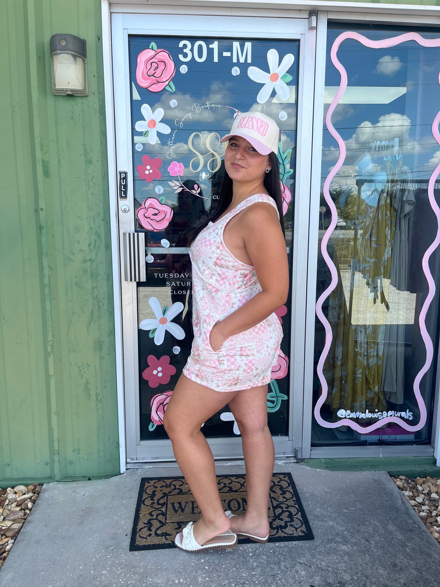 Patchwork Floral & Gingham Print Romper