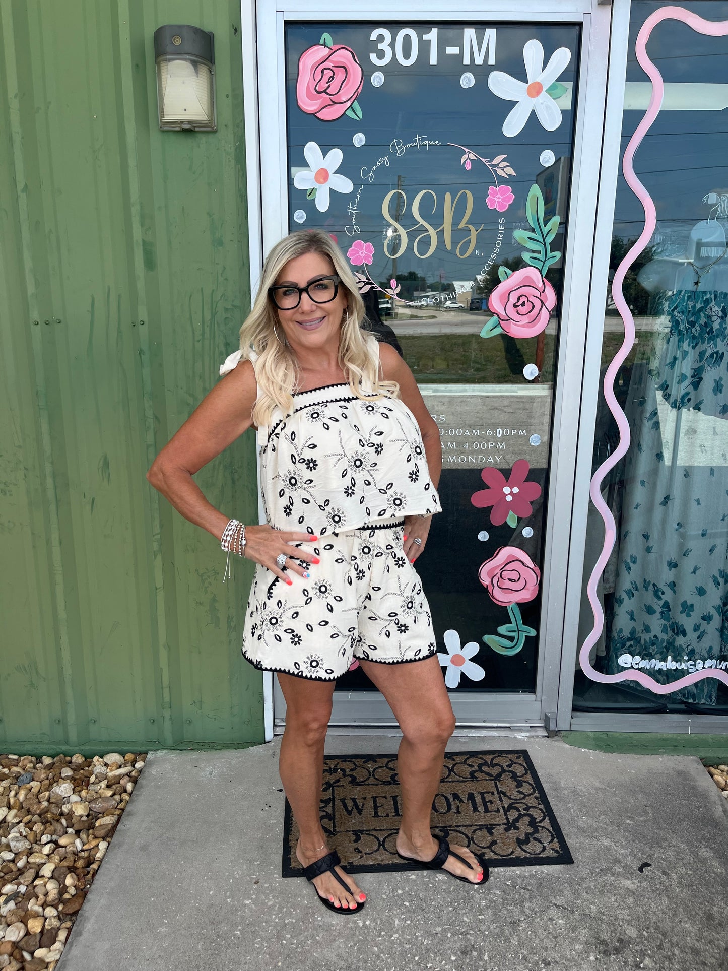 Embroidery Crop Top and Short Set