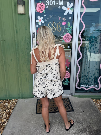 Embroidery Crop Top and Short Set