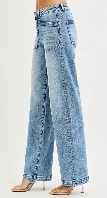 Risen Slouchy Baggy Jeans w/ Patch Pocket