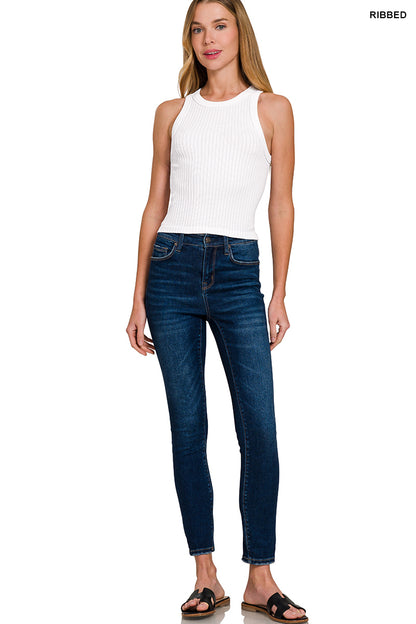 Seamless Ribbed Crop Tank Top