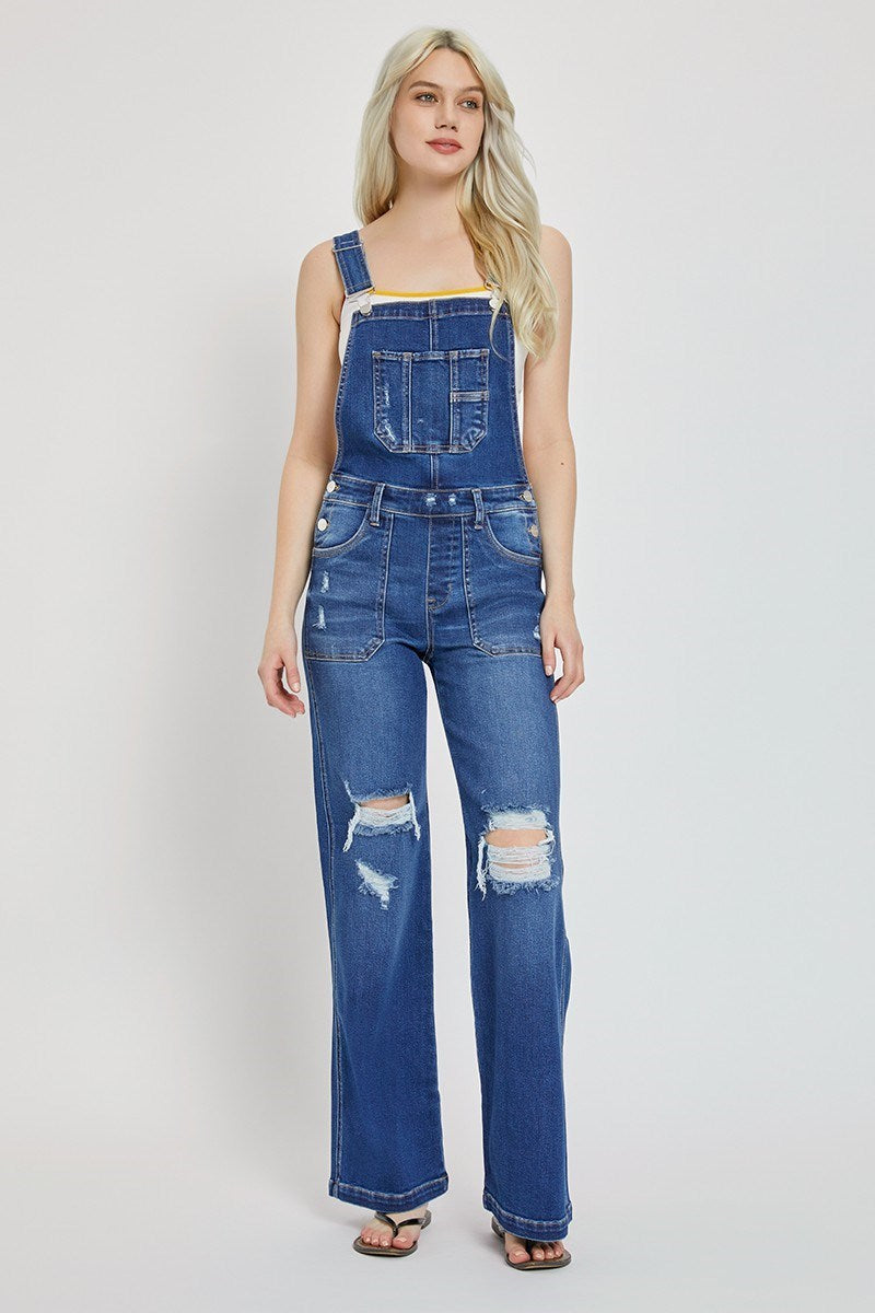 Risen Dark Wide Leg Overalls