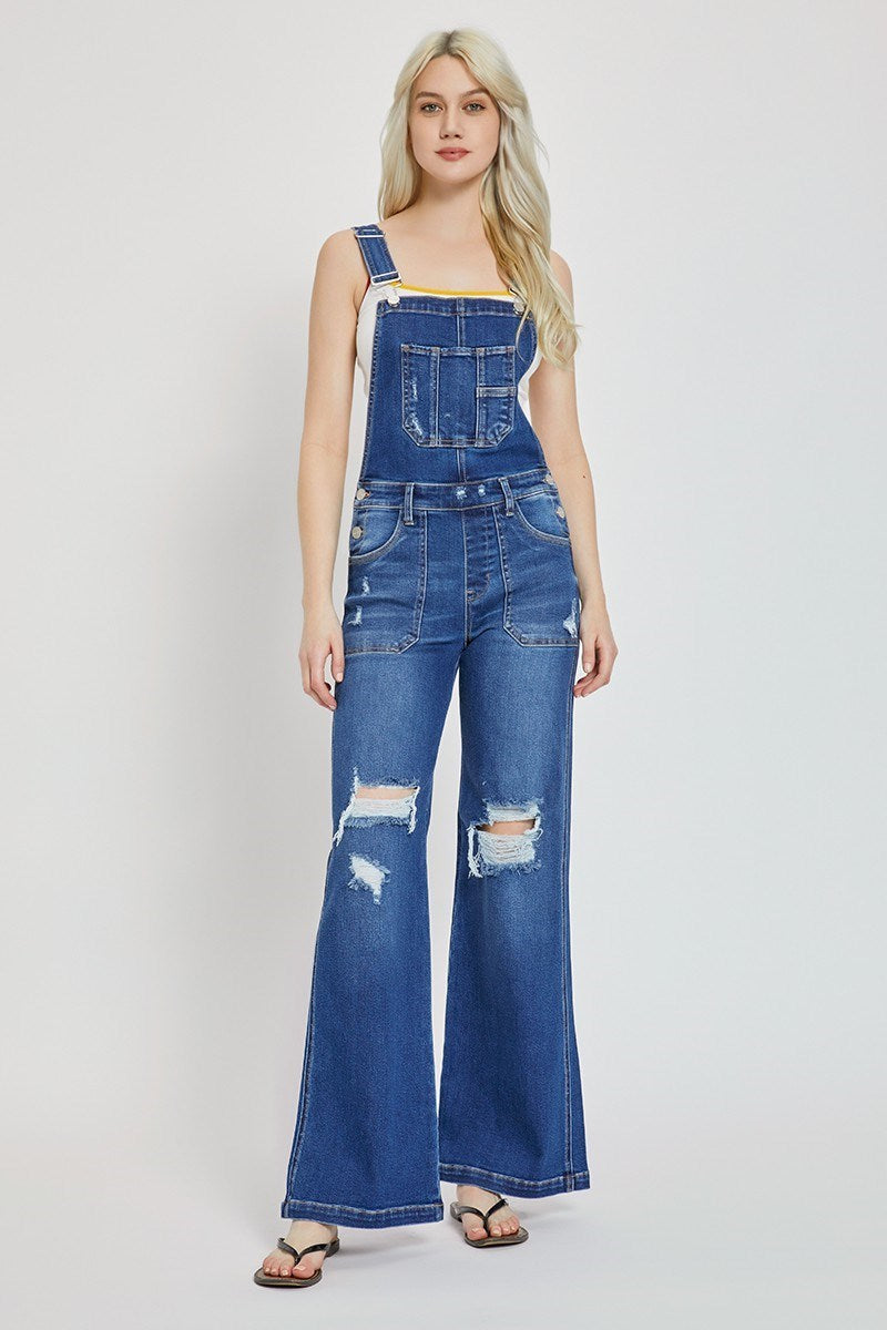 Risen Dark Wide Leg Overalls