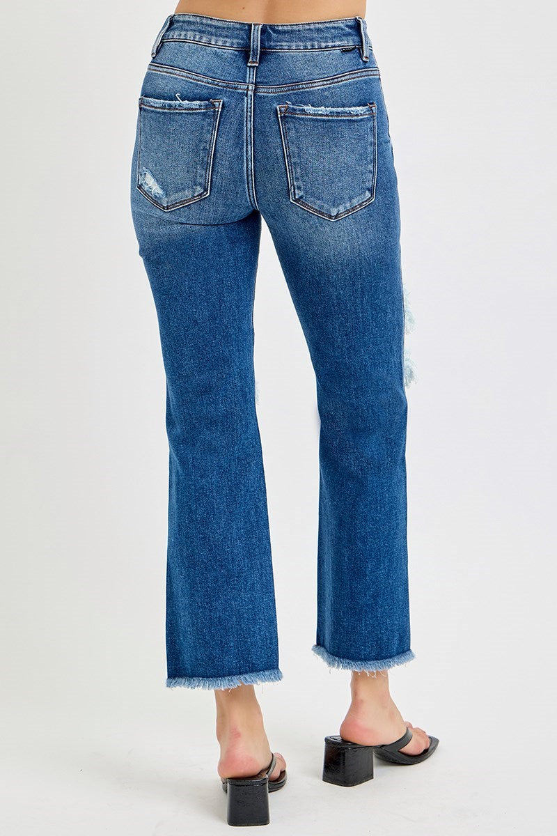 Risen Mid Rise Crop Flare Jeans