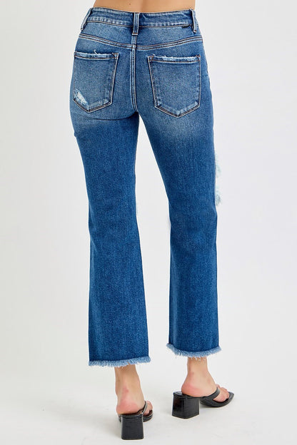 Risen Mid Rise Crop Flare Jeans