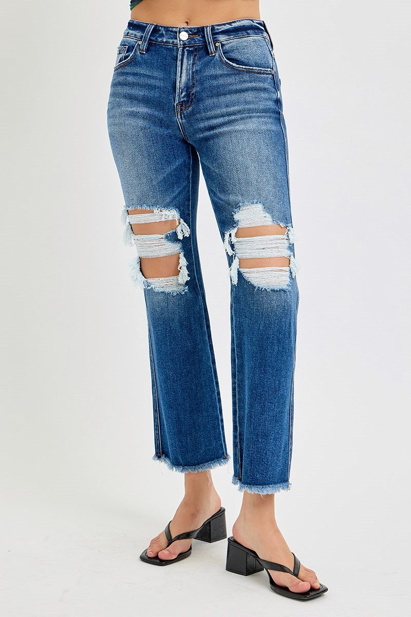 Risen Mid Rise Crop Flare Jeans
