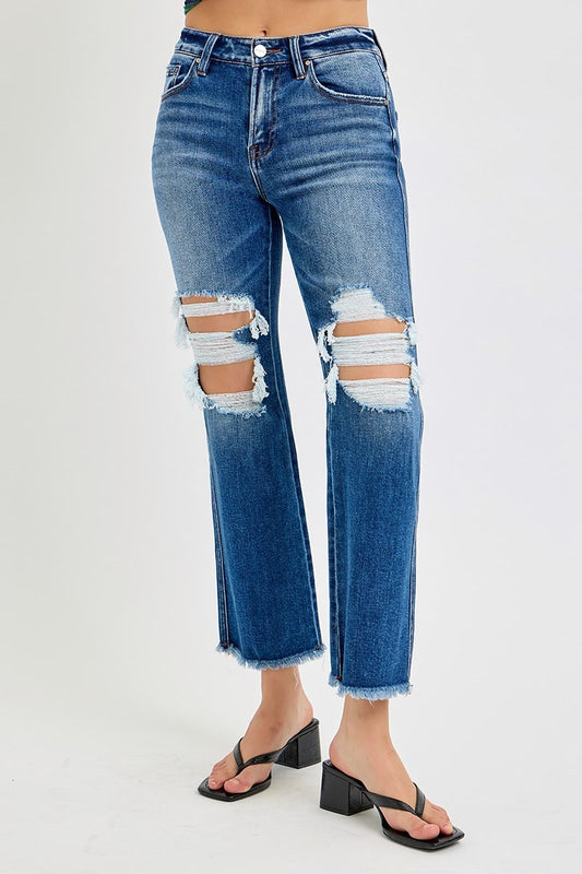 Risen Mid Rise Crop Flare Jeans