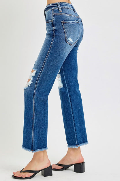 Risen Mid Rise Crop Flare Jeans