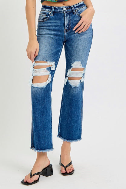 Risen Mid Rise Crop Flare Jeans