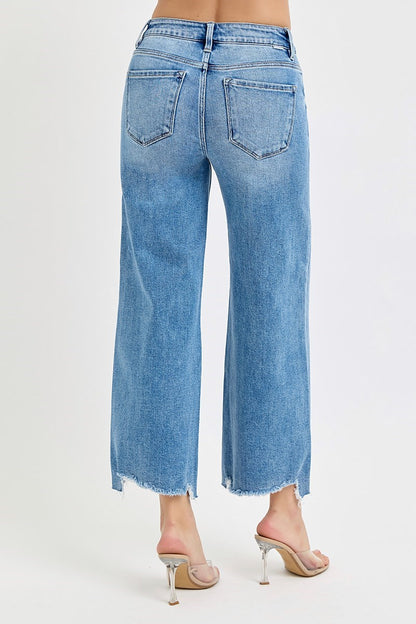 High Rise Crop Wide Jeans