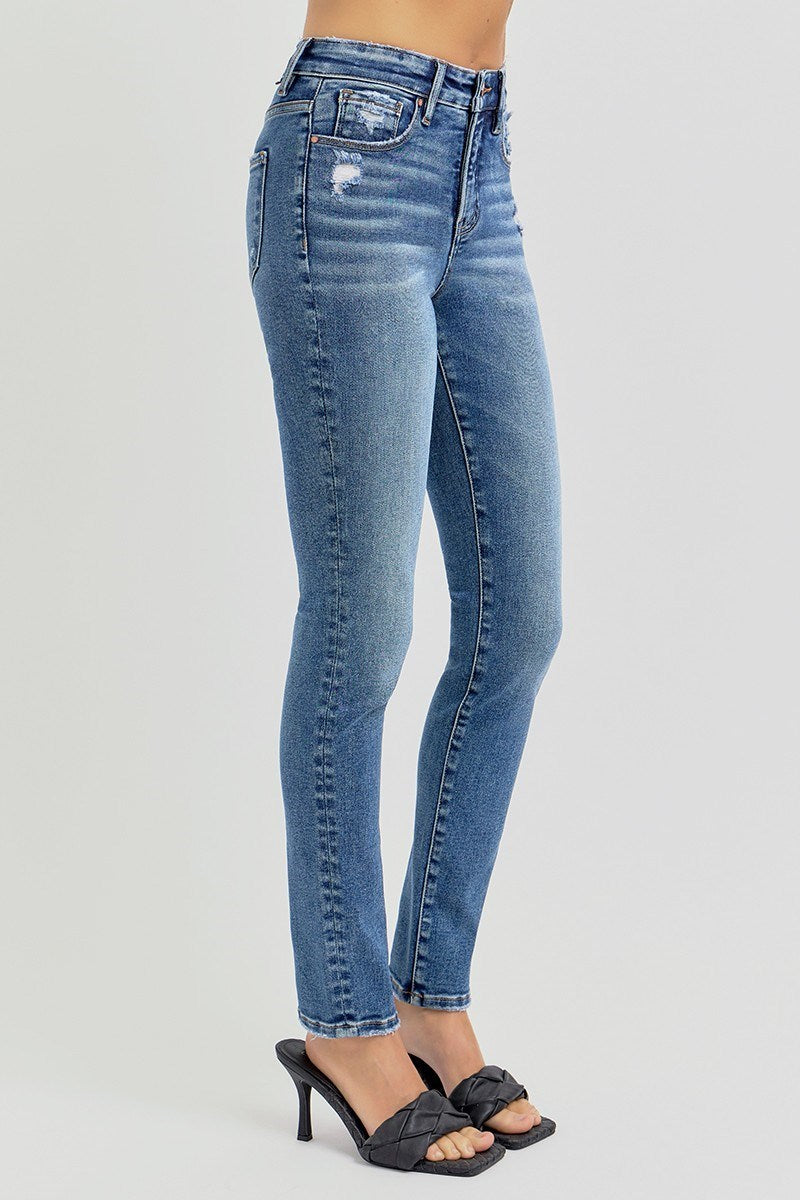 Tummy Control High Rise Ankle Slim Skinny Jeans
