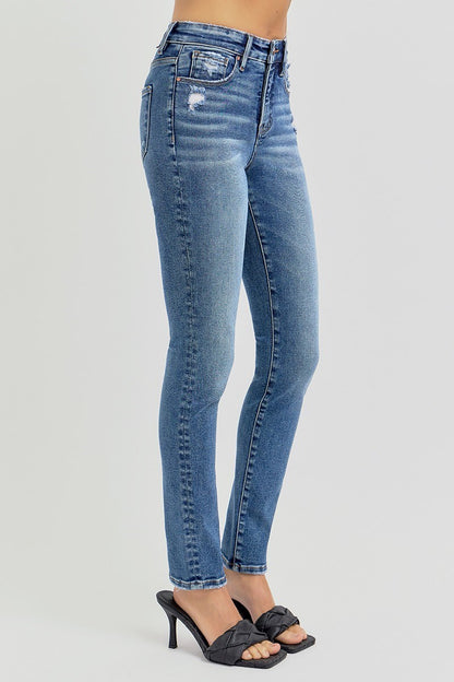 Tummy Control High Rise Ankle Slim Skinny Jeans