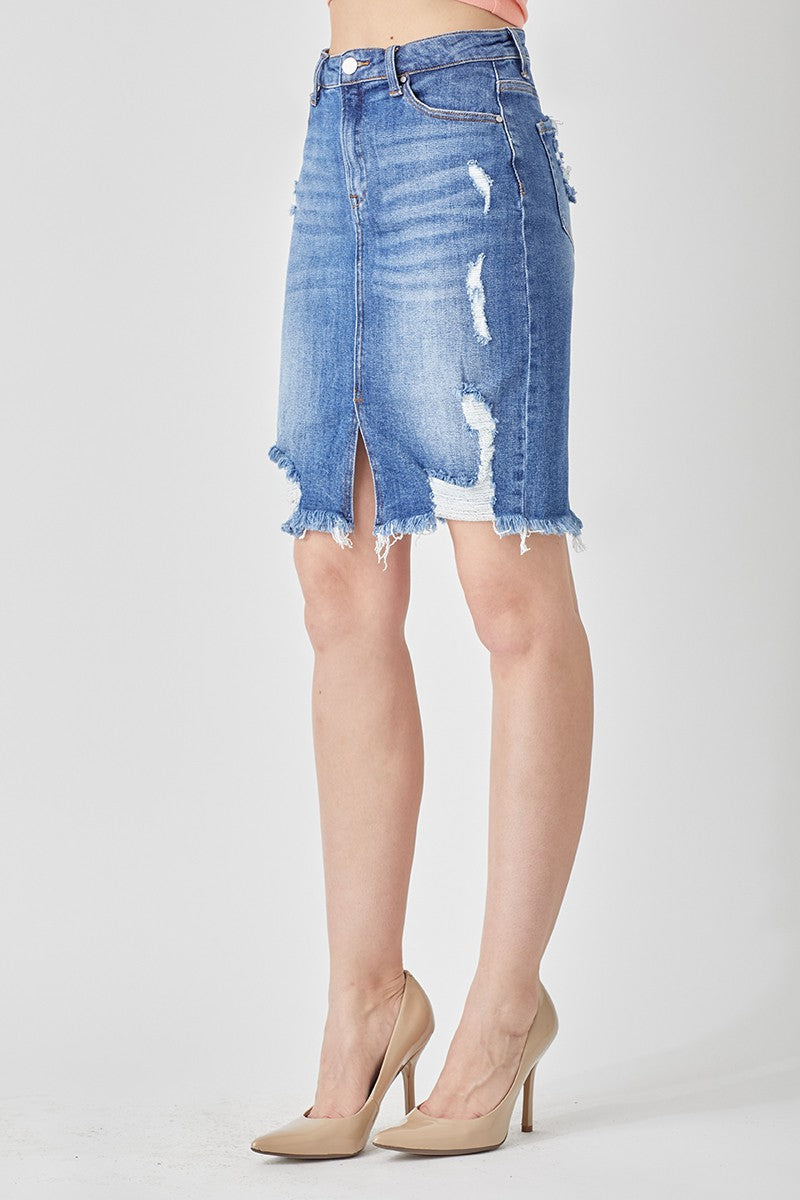 Risen Distressed Pencil Skirt