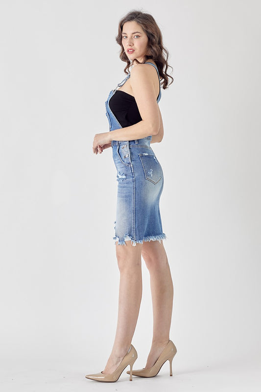 Midi-Length Distressed Detail Skirtalls