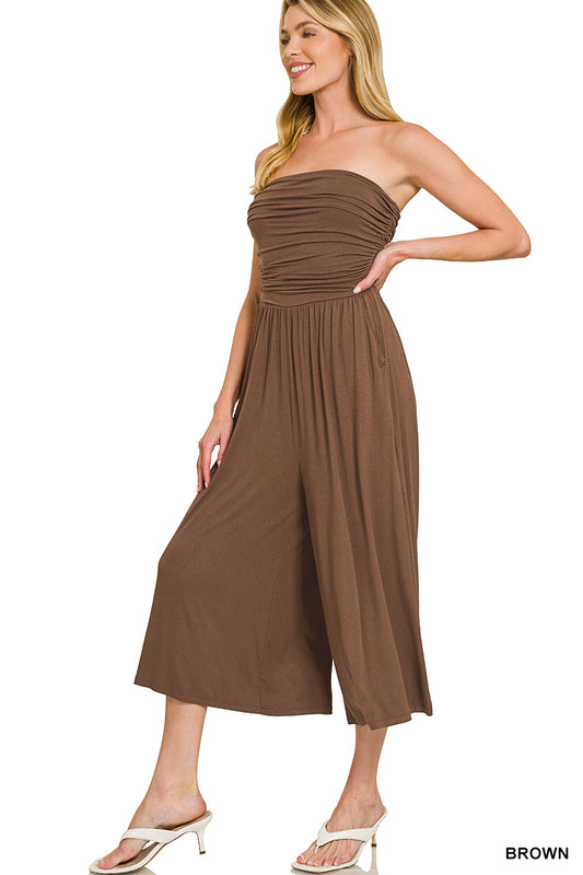Double Layered Strapless Tube Top Jumpsuit