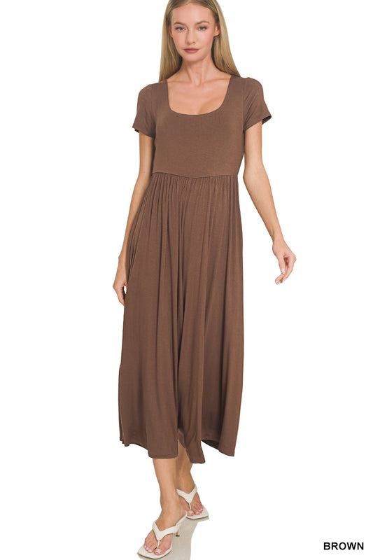 Double-Layered Short Sleeve Jumpsuit