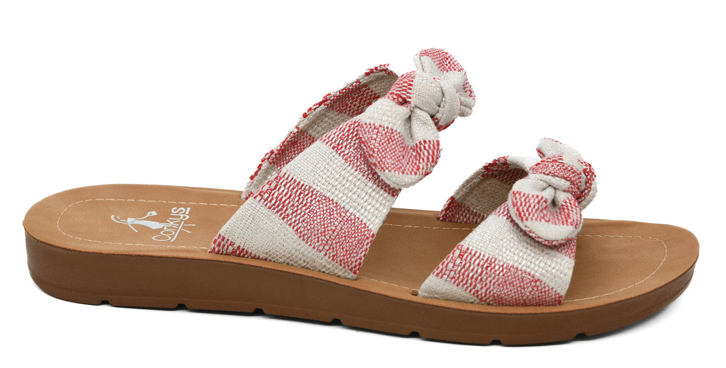 Corkys-Take a Bow Red Natural Stripe