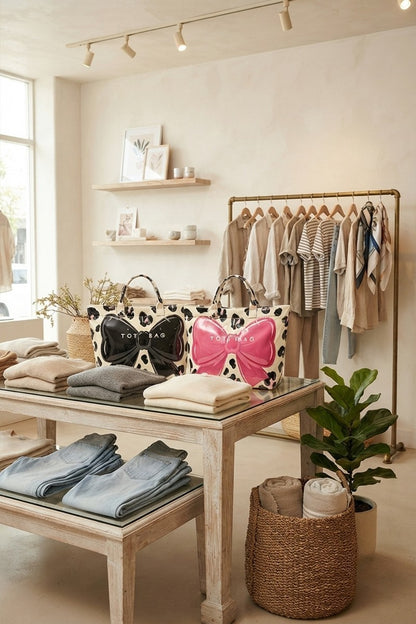 Leopard Bow PVC Tota Bag