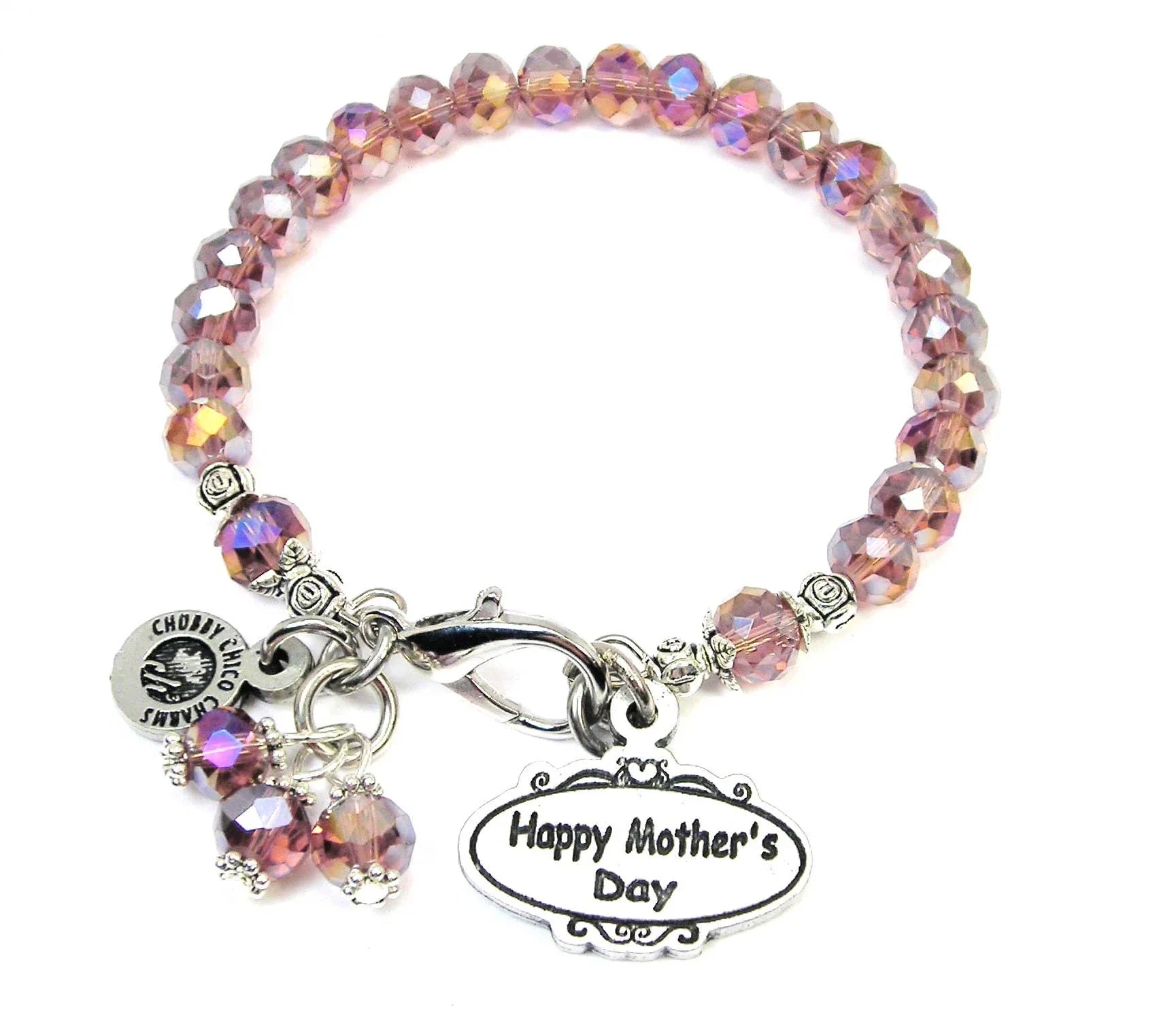 Happy Mother's Day oval Splash Of Color Crystal Bracelet - Southern Sassy Boutique