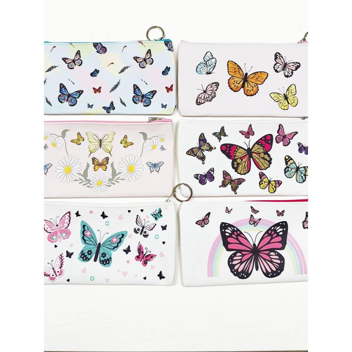 Butterfly Design Printed Cosmetic Pouch - Southern Sassy Boutique