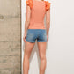 High Rise Rhinestone Studs Denim Shorts