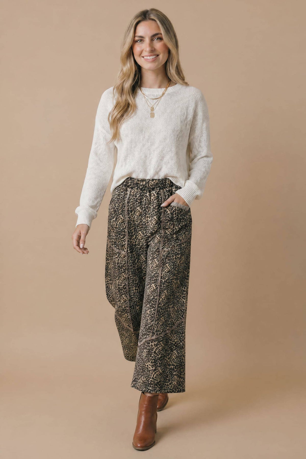 Leopard Print French Terry Pants