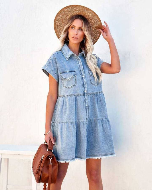 Casual Denim Shirt Dress