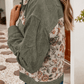 Ribbed Retro Floral Patchwork Shirt Style Jacket