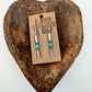 Metal Bar With Colored Stone Earrings