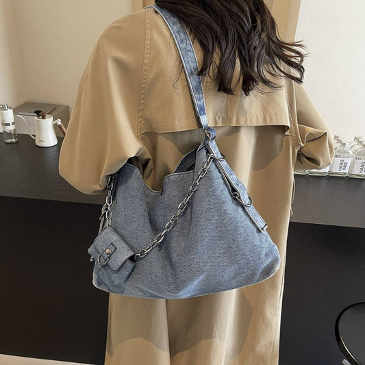 NEW RETRO DENIM COMMUTER TOTE BAG