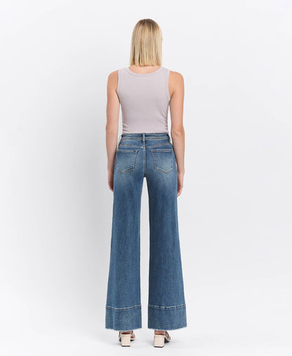 HIGH RISE A LINE WIDE LEG JEANS - Southern Sassy Boutique